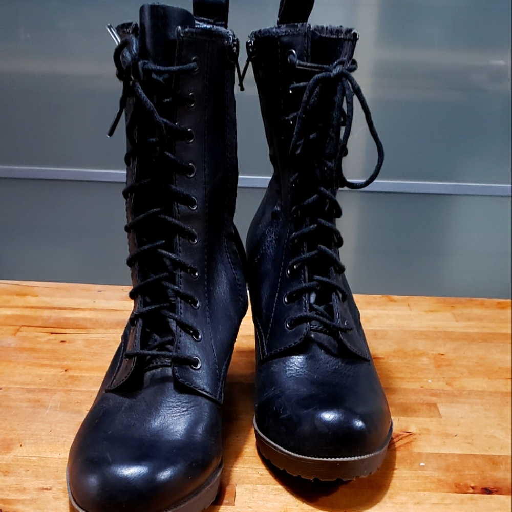 Doc Martens Marci Lace-up wedge boot, Black